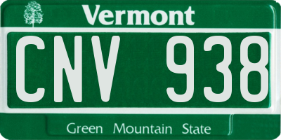 VT license plate CNV938