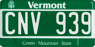 VT license plate CNV939