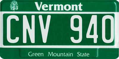 VT license plate CNV940