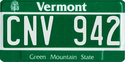 VT license plate CNV942