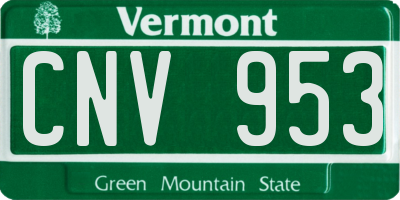 VT license plate CNV953