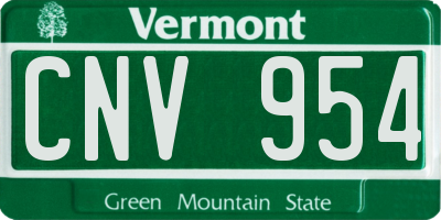 VT license plate CNV954