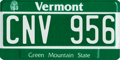 VT license plate CNV956