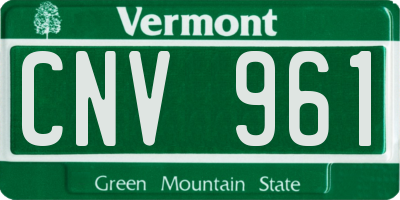 VT license plate CNV961