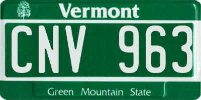 VT license plate CNV963