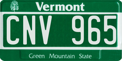VT license plate CNV965