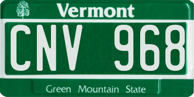 VT license plate CNV968