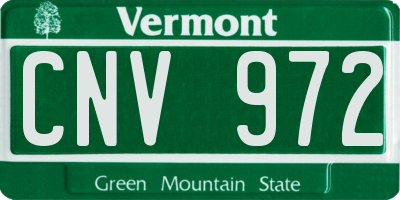 VT license plate CNV972