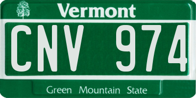 VT license plate CNV974