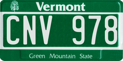 VT license plate CNV978