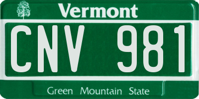 VT license plate CNV981
