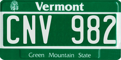 VT license plate CNV982