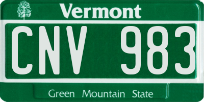 VT license plate CNV983