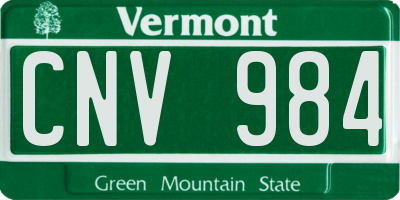 VT license plate CNV984