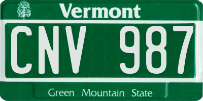 VT license plate CNV987