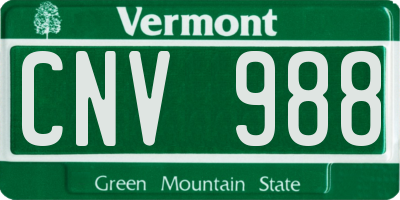 VT license plate CNV988