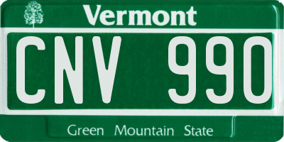 VT license plate CNV990