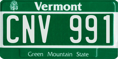 VT license plate CNV991