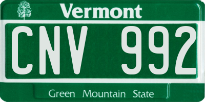 VT license plate CNV992