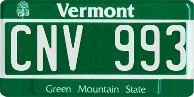 VT license plate CNV993