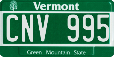 VT license plate CNV995