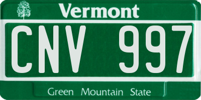 VT license plate CNV997