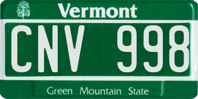 VT license plate CNV998