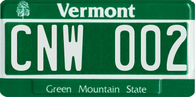 VT license plate CNW002