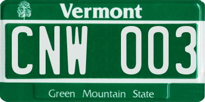 VT license plate CNW003