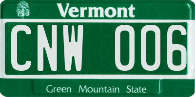 VT license plate CNW006