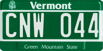 VT license plate CNW044