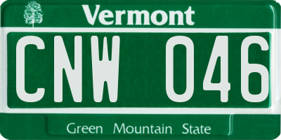 VT license plate CNW046