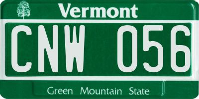 VT license plate CNW056