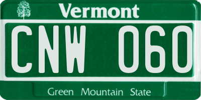VT license plate CNW060