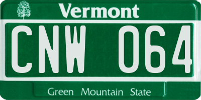 VT license plate CNW064