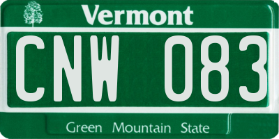 VT license plate CNW083