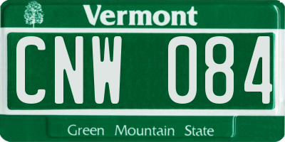 VT license plate CNW084