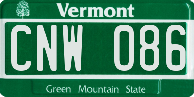 VT license plate CNW086