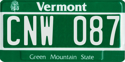 VT license plate CNW087