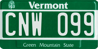VT license plate CNW099