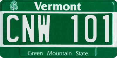 VT license plate CNW101