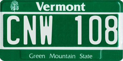 VT license plate CNW108