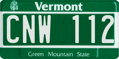 VT license plate CNW112