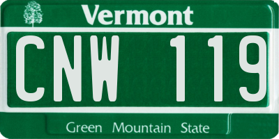 VT license plate CNW119