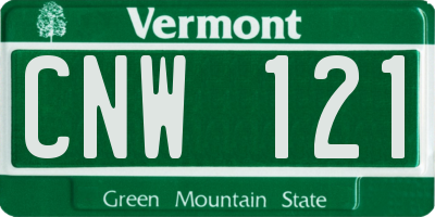 VT license plate CNW121