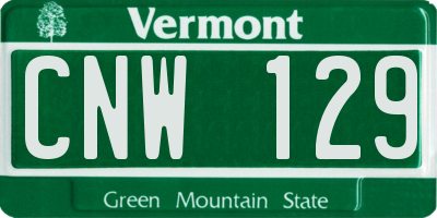 VT license plate CNW129