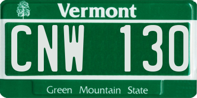 VT license plate CNW130
