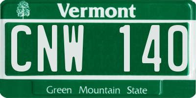 VT license plate CNW140
