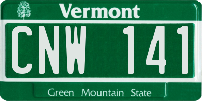 VT license plate CNW141