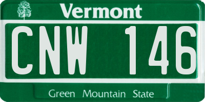 VT license plate CNW146